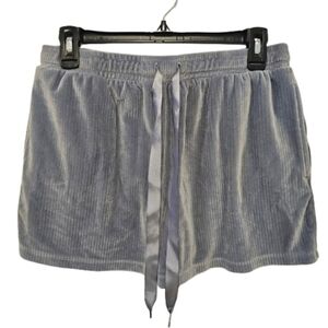 Jaclyn Intimates Gray Blue Soft Velour Pajama Shorts Women's Size Large